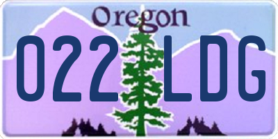 OR license plate 022LDG
