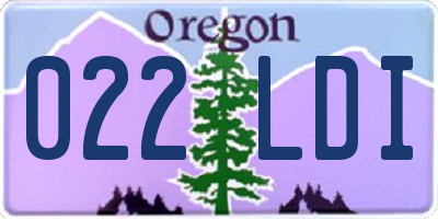 OR license plate 022LDI