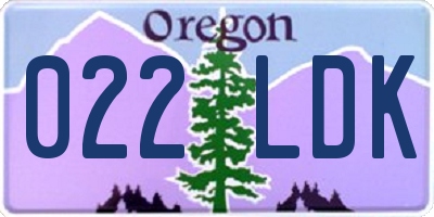 OR license plate 022LDK