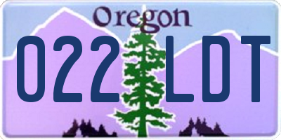 OR license plate 022LDT