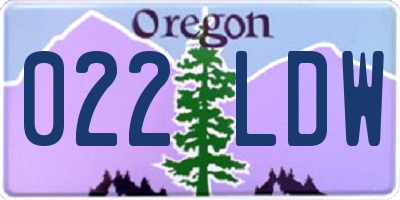 OR license plate 022LDW