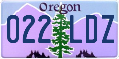 OR license plate 022LDZ