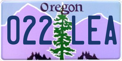 OR license plate 022LEA