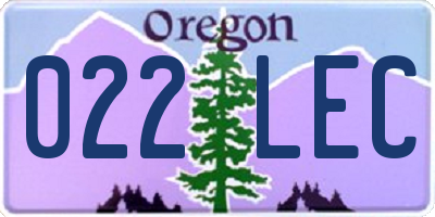OR license plate 022LEC