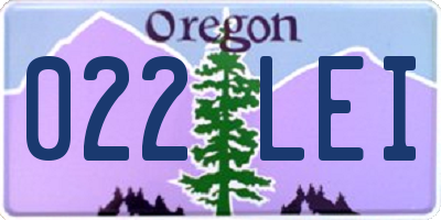 OR license plate 022LEI