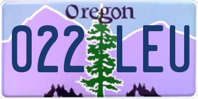 OR license plate 022LEU
