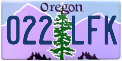OR license plate 022LFK