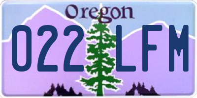 OR license plate 022LFM