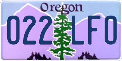 OR license plate 022LFO