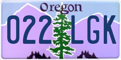 OR license plate 022LGK