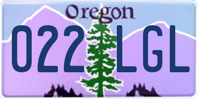 OR license plate 022LGL