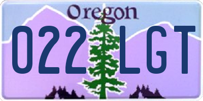 OR license plate 022LGT