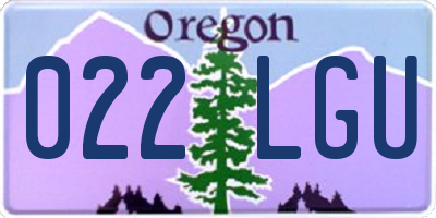 OR license plate 022LGU