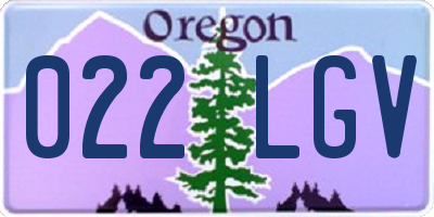 OR license plate 022LGV