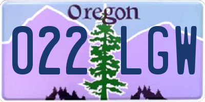 OR license plate 022LGW