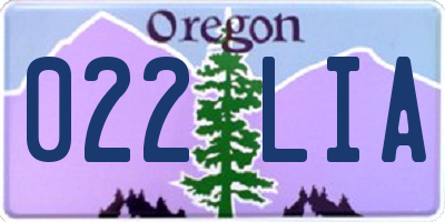 OR license plate 022LIA