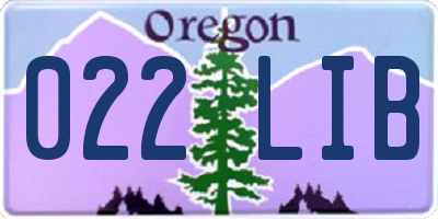 OR license plate 022LIB