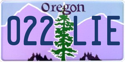 OR license plate 022LIE