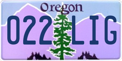 OR license plate 022LIG