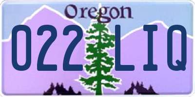 OR license plate 022LIQ