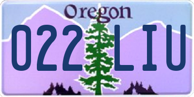 OR license plate 022LIU