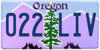 OR license plate 022LIV
