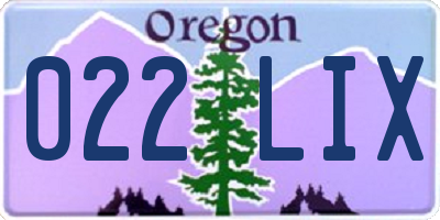 OR license plate 022LIX