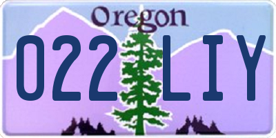 OR license plate 022LIY