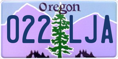 OR license plate 022LJA