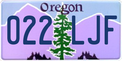 OR license plate 022LJF