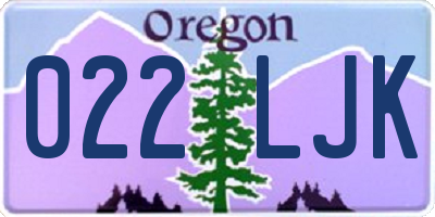 OR license plate 022LJK