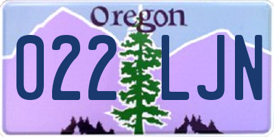 OR license plate 022LJN