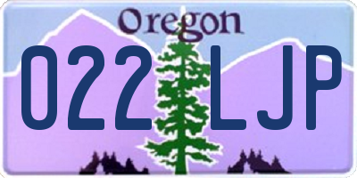 OR license plate 022LJP