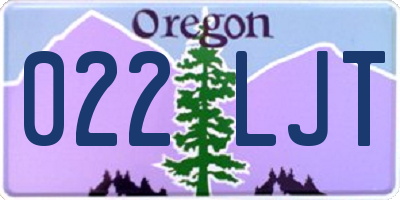 OR license plate 022LJT