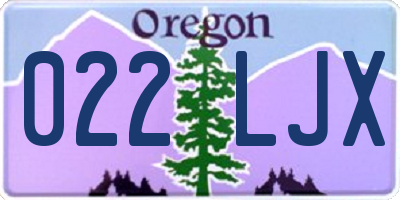 OR license plate 022LJX