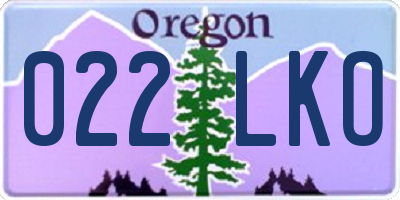 OR license plate 022LKO