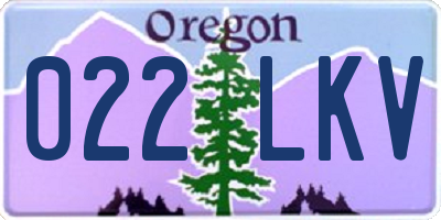 OR license plate 022LKV