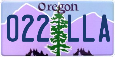 OR license plate 022LLA