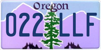 OR license plate 022LLF