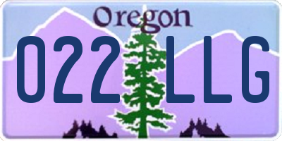 OR license plate 022LLG
