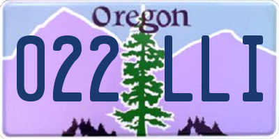 OR license plate 022LLI