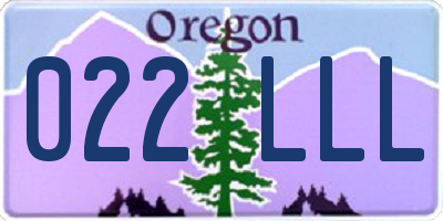 OR license plate 022LLL