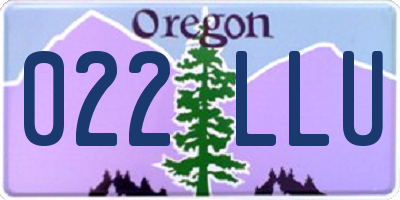 OR license plate 022LLU