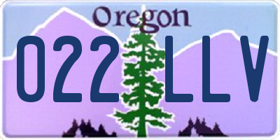 OR license plate 022LLV