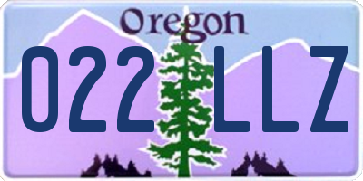 OR license plate 022LLZ