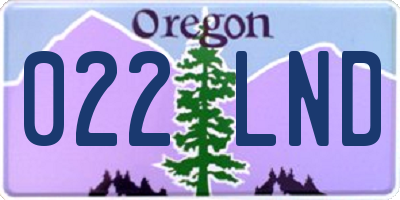 OR license plate 022LND