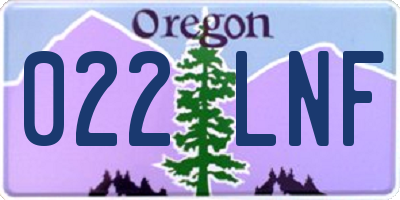 OR license plate 022LNF