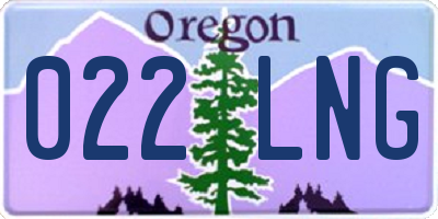 OR license plate 022LNG