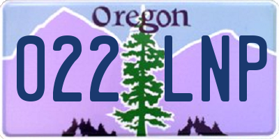 OR license plate 022LNP