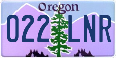 OR license plate 022LNR